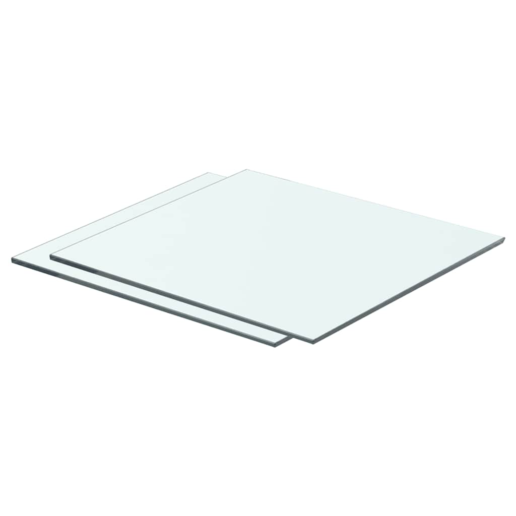Hyllepaneler 2 stk klart glass 40x30 cm