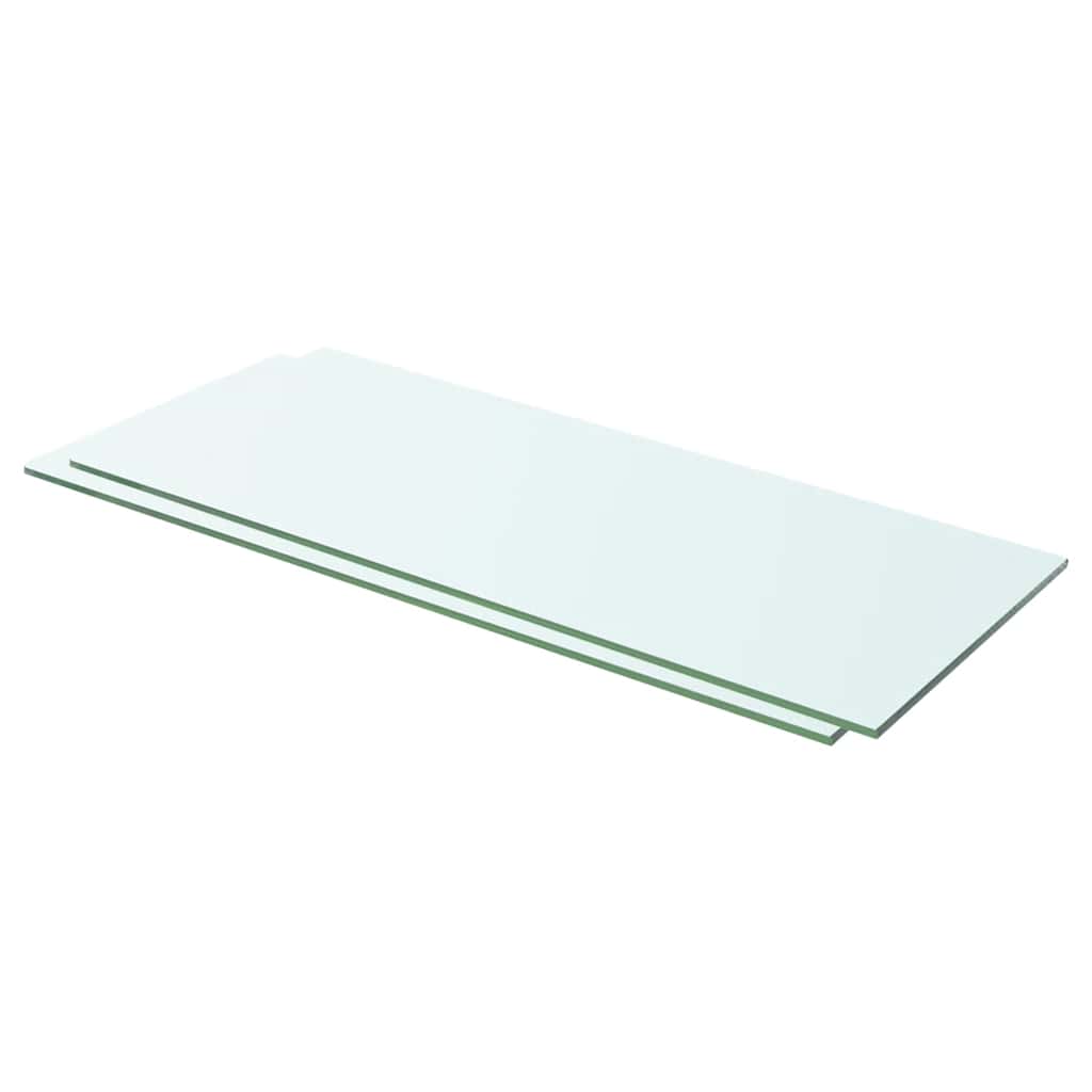 Hyllepaneler 2 stk klart glass 60x20 cm