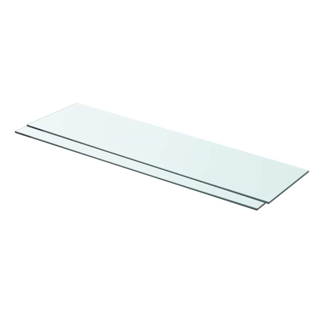 Hyllepaneler 2 stk klart glass 80x20 cm