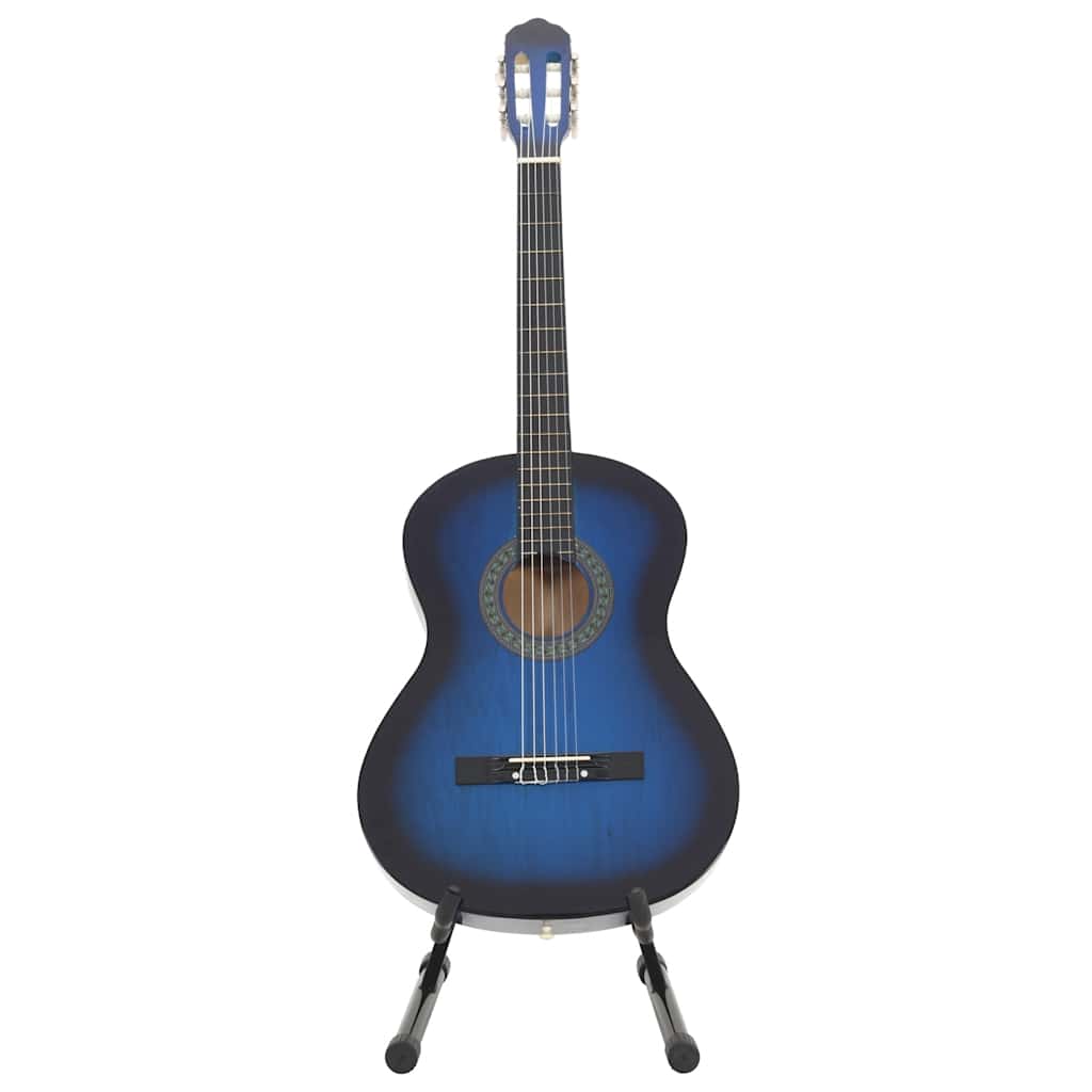 Klassisk gitar nybegynnersett 12 deler 4/4 39" blå