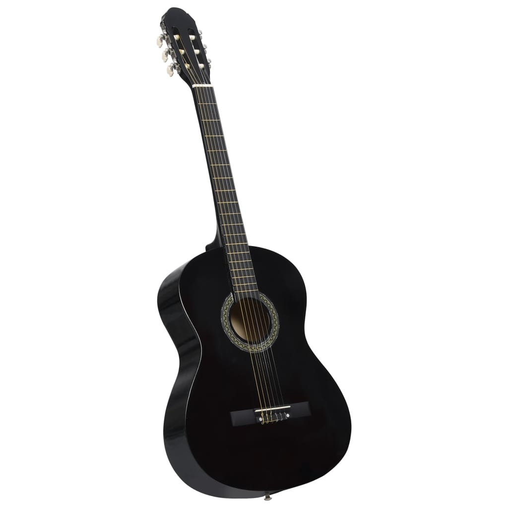 Klassisk gitar for nybegynnere 4/4 39" lind svart
