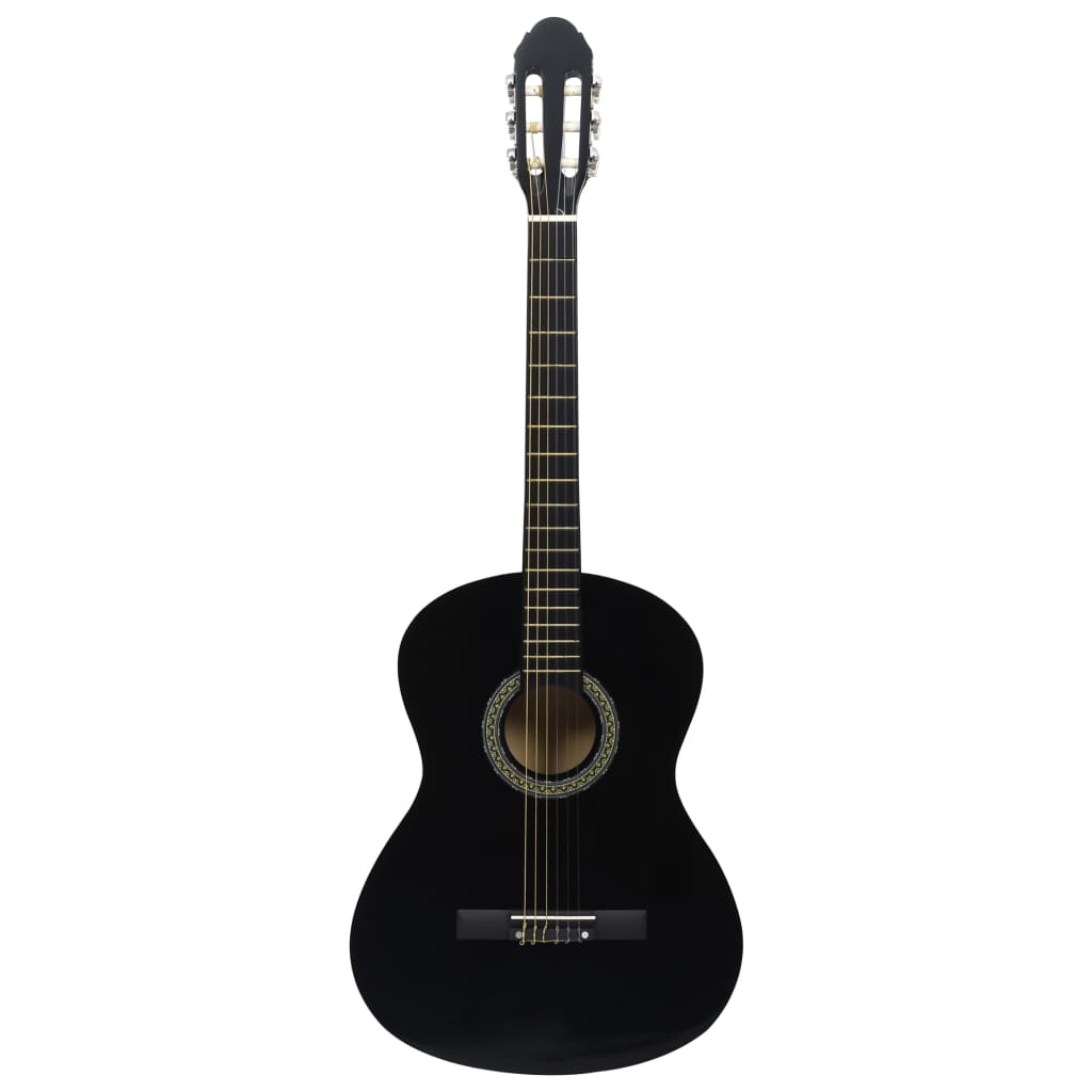Klassisk gitar for nybegynnere 4/4 39" lind svart