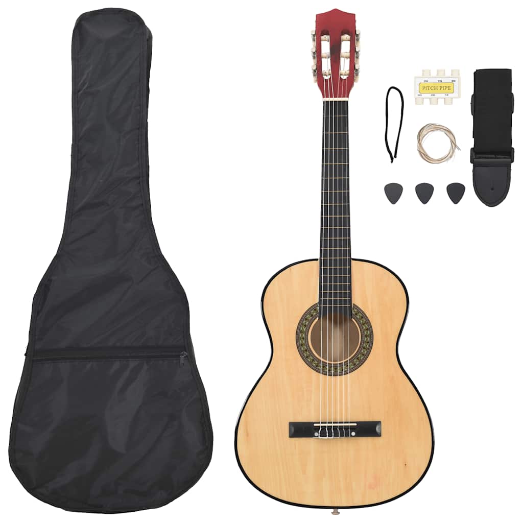 Klassisk gitarsett for nybegynnere 8 deler 3/4 36"