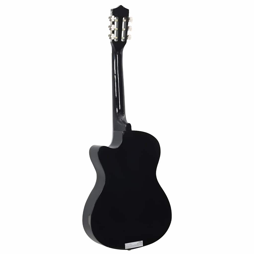 Western klassisk cutaway gitar med 6 strenger svart 38"