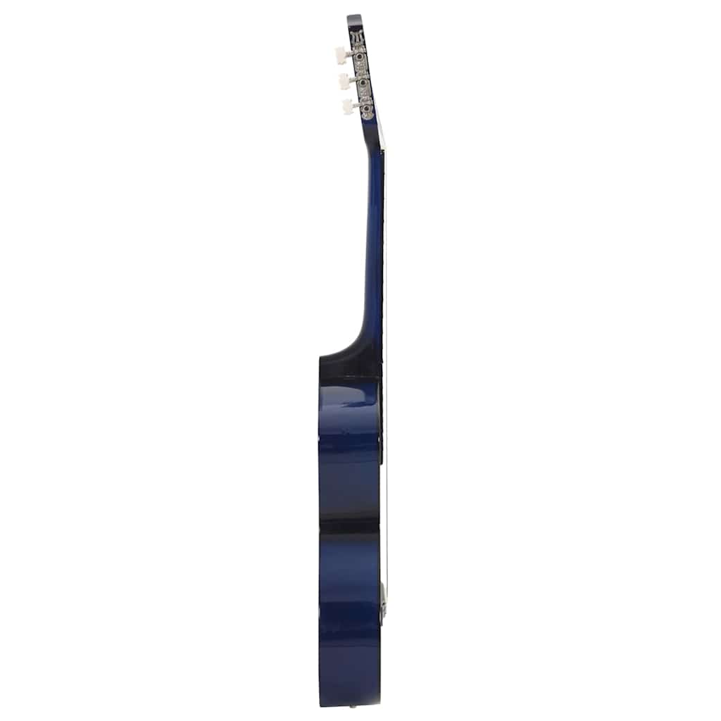 Western klassisk gitarsett 12 deler med 6 strenger blå 38"