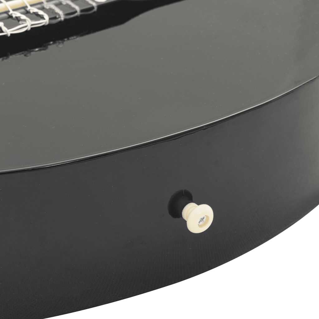 Western klassisk cutaway gitar med equalizer 6 strenger svart