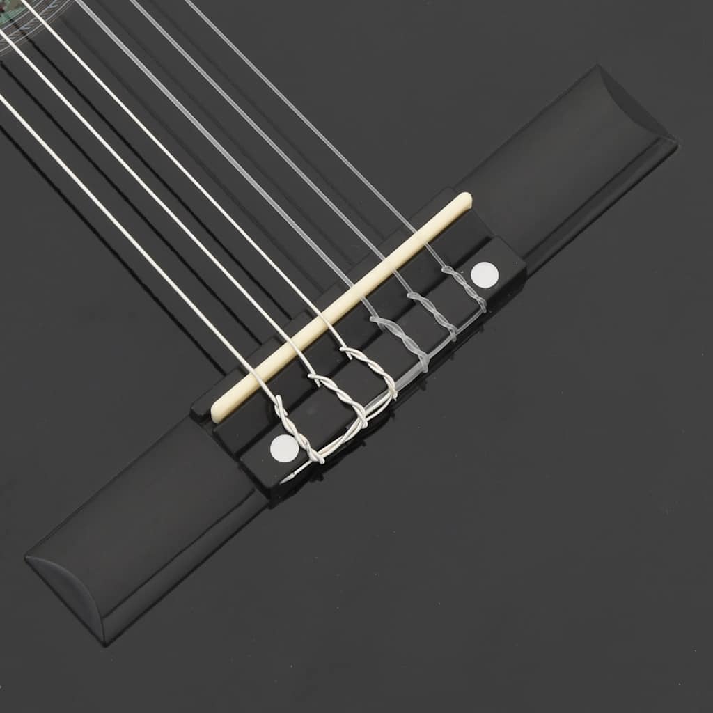 Western klassisk cutaway gitar med equalizer 6 strenger svart