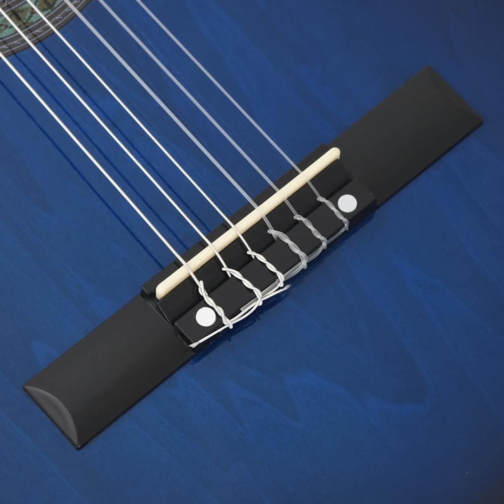 Western klassisk cutaway gitar med equalizer 6 strenger blå