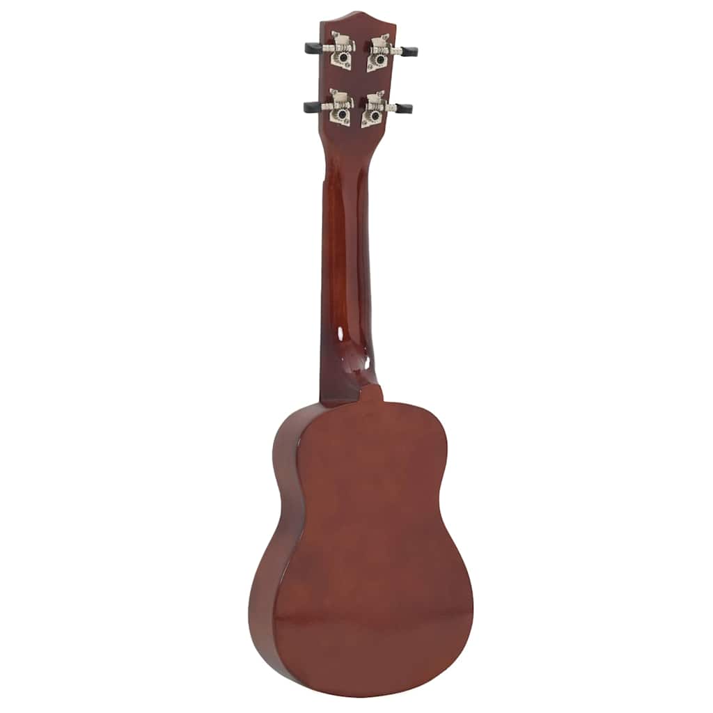 Sopran-ukulele sett med veske for barn mørkt tre 23"