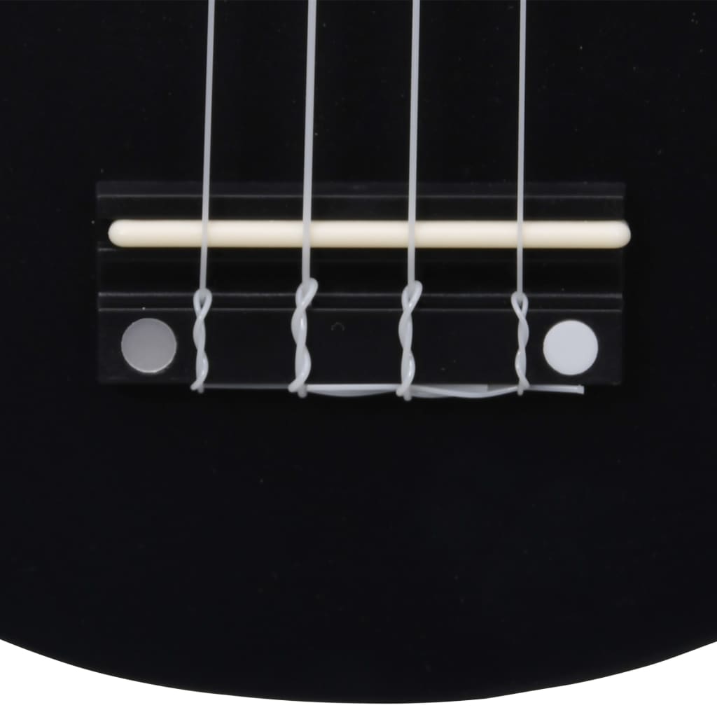 Sopran-ukulele sett med veske for barn svart 23"