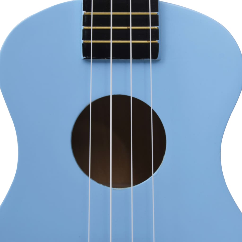 Sopran-ukulele sett med veske for barn babyblå 23"