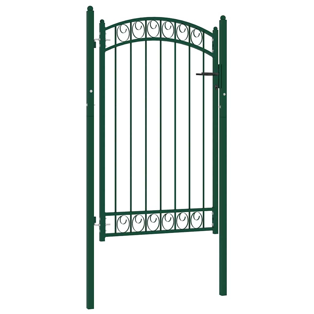 Gjerdeport EMMEN med buet topp stål 100x106 cm grønn