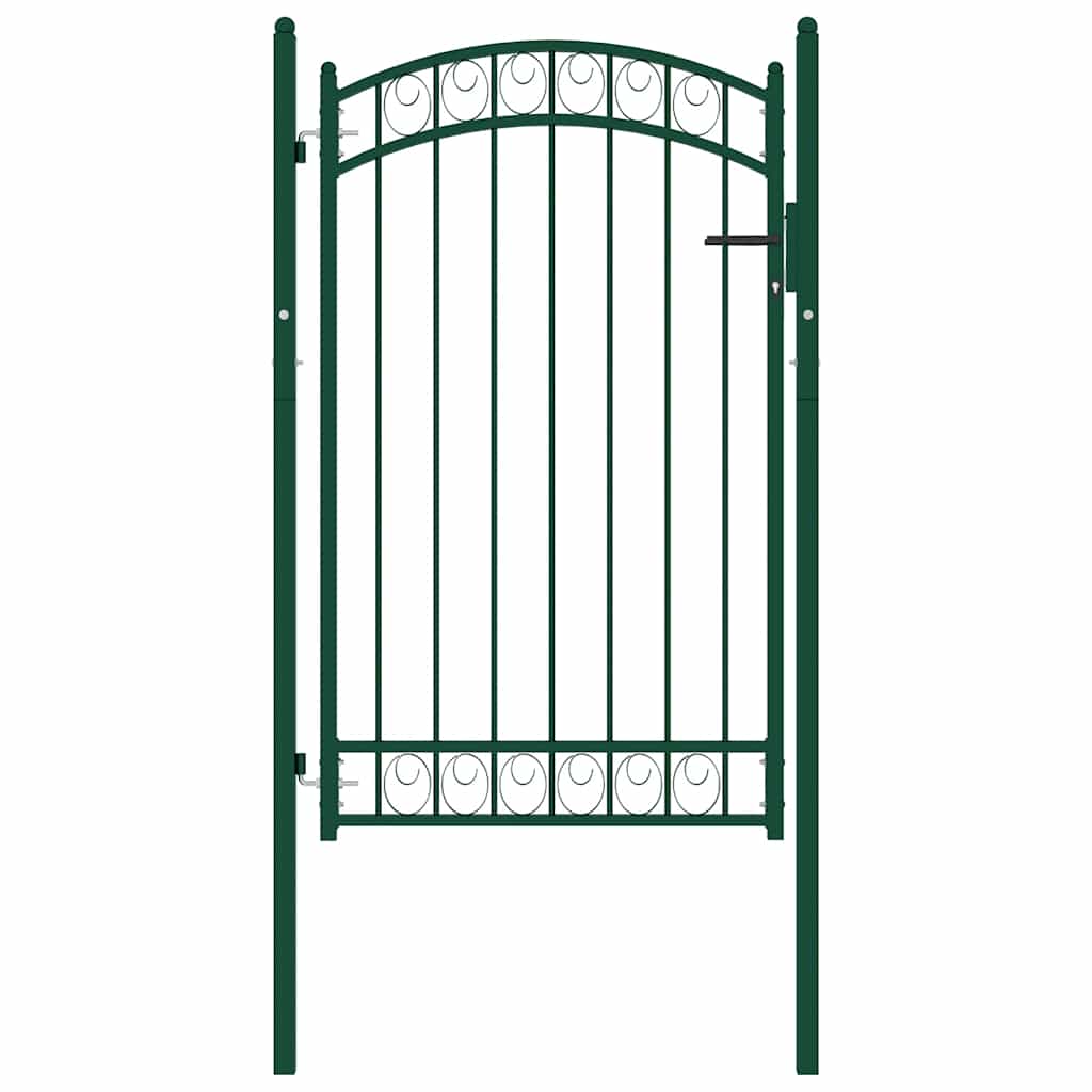 Gjerdeport EMMEN med buet topp stål 100x106 cm grønn