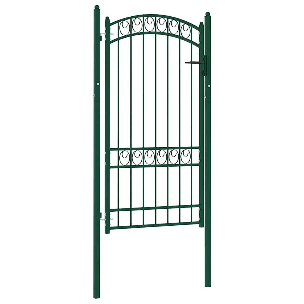 Gjerdeport EMMEN med buet topp stål 100x123,5 cm grønn