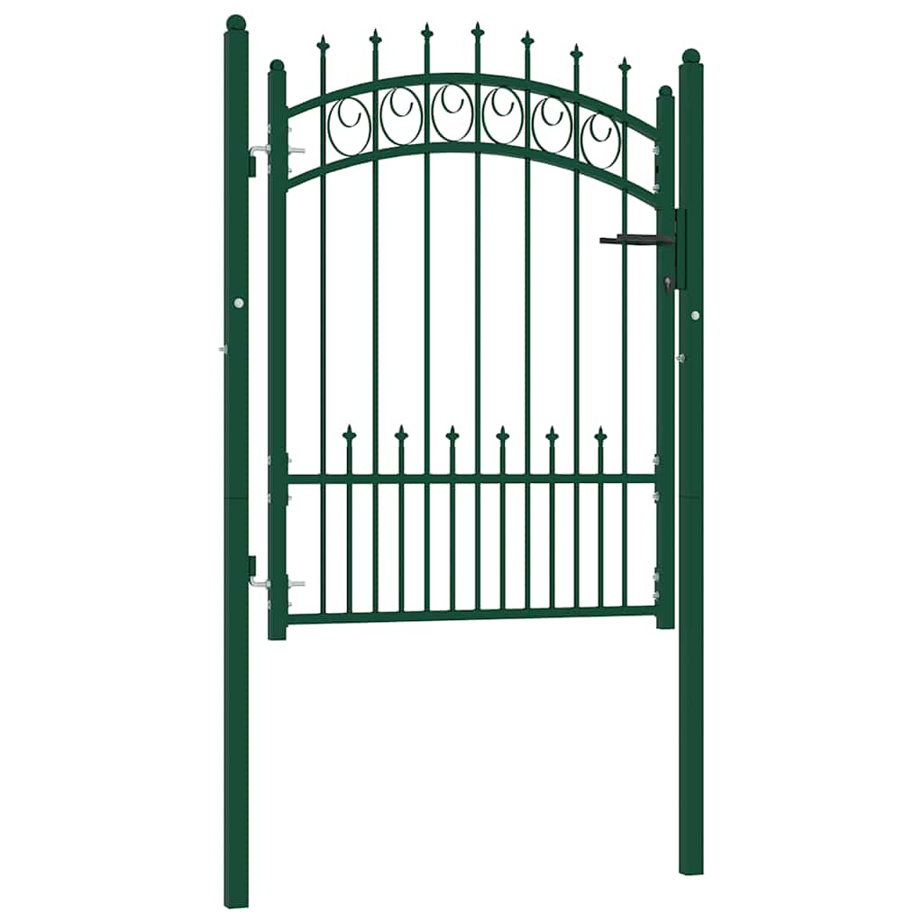 Gjerdeport EMMEN med pigger stål 104x109,5 cm grønn