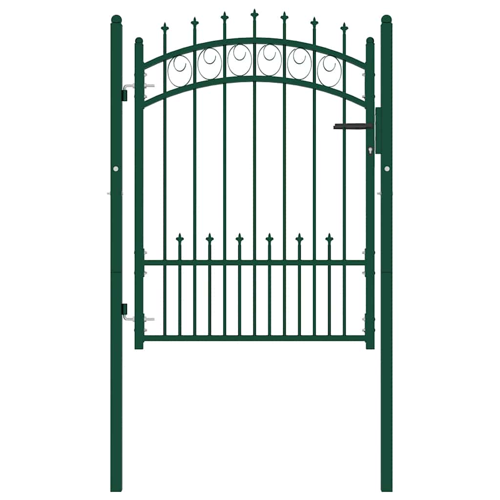 Gjerdeport EMMEN med pigger stål 104x109,5 cm grønn