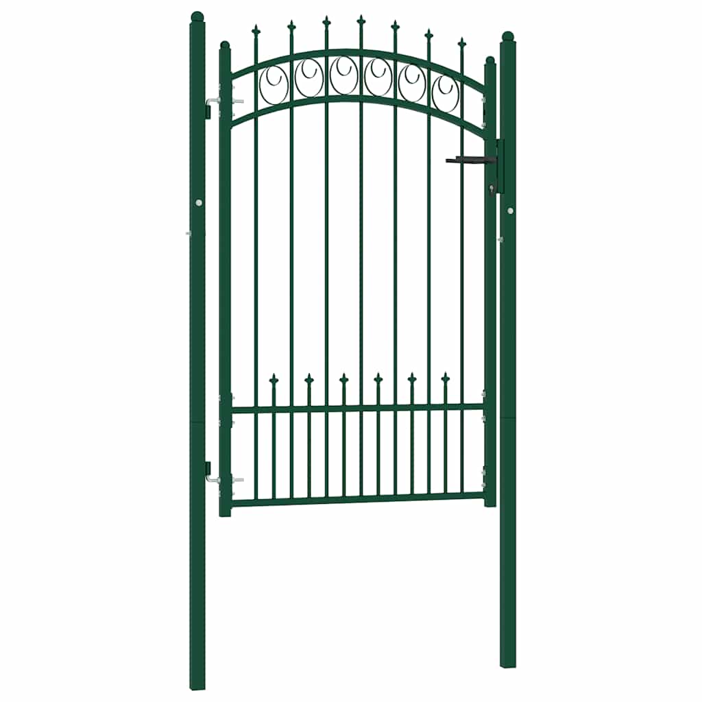 Gjerdeport EMMEN med pigger stål 104x117 cm grønn