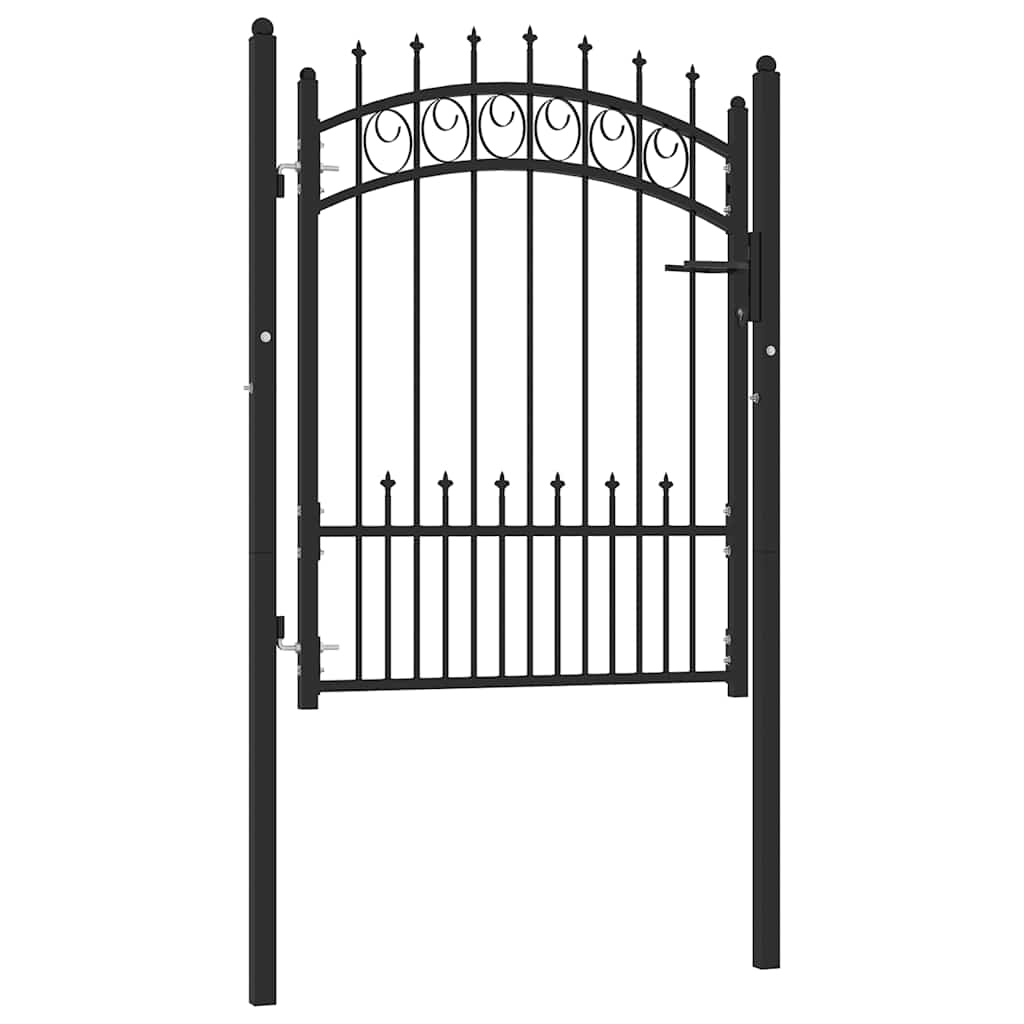 Gjerdeport EMMEN med pigger stål 104x109,5 cm svart