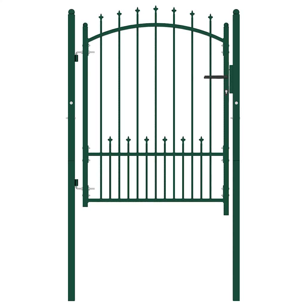 Gjerdeport EMMEN med pigger stål 104x109,5 cm grønn