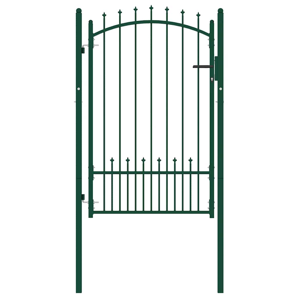 Gjerdeport EMMEN med pigger stål 104x117 cm grønn