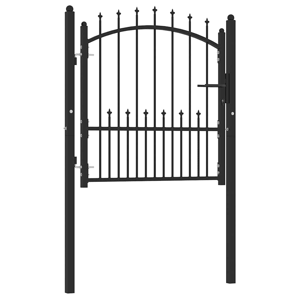 Gjerdeport EMMEN med pigger stål 104x97 cm svart