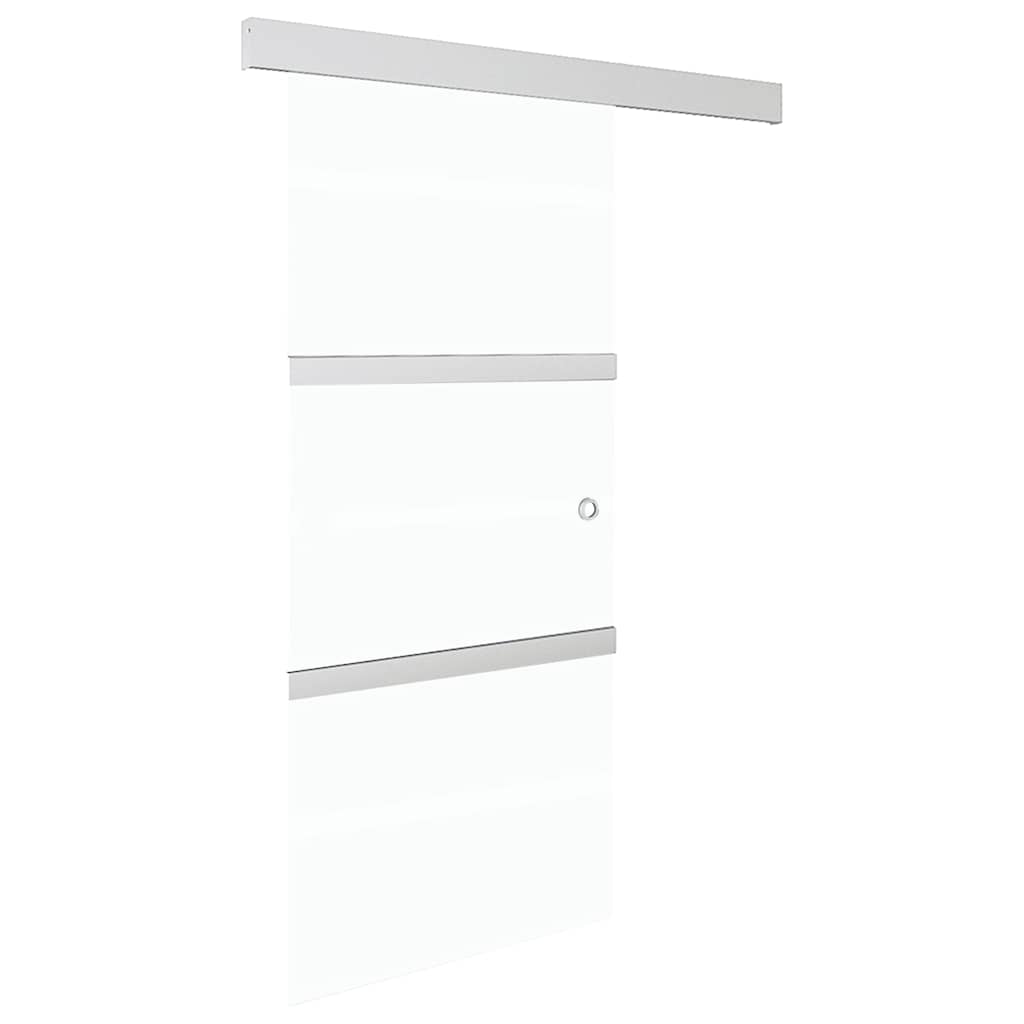 Skyvedør ESG-glass og aluminium 90x212 cm sølv