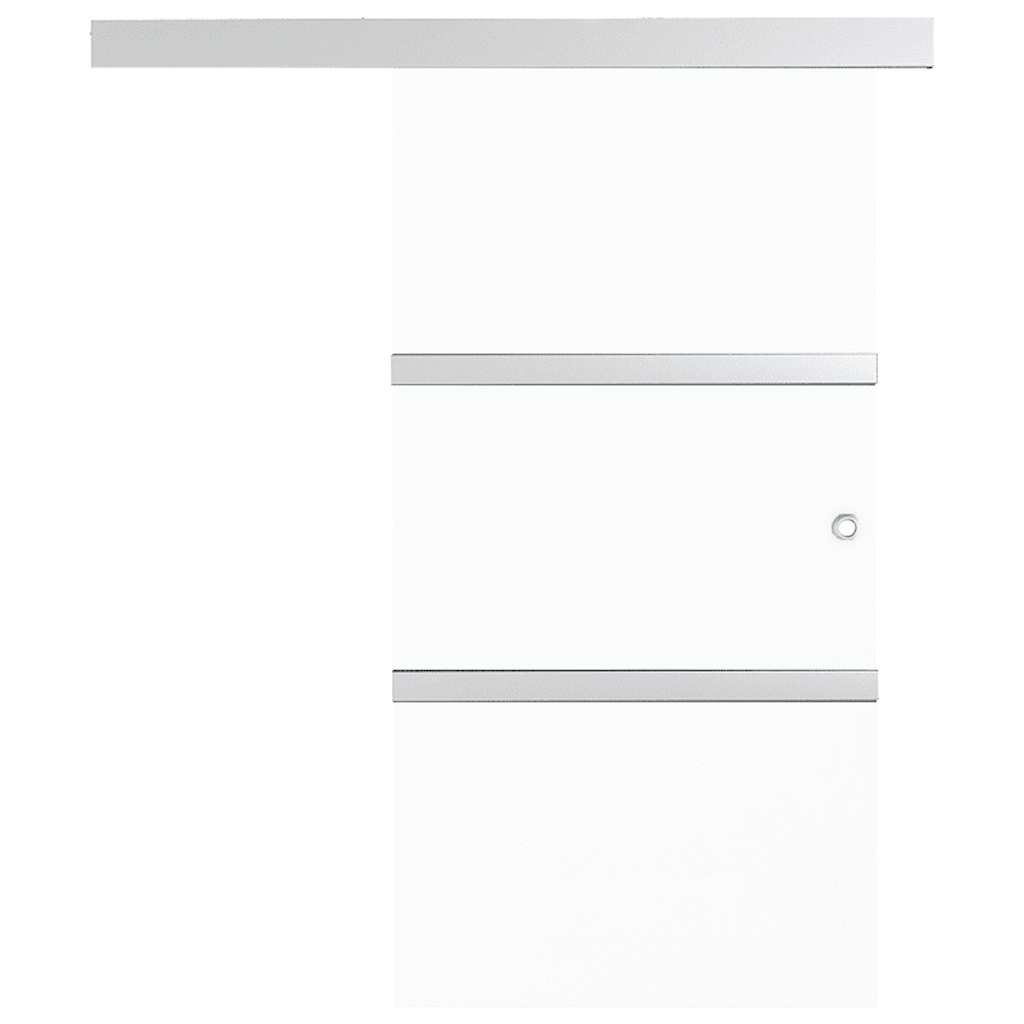 Skyvedør ESG-glass og aluminium 90x212 cm sølv
