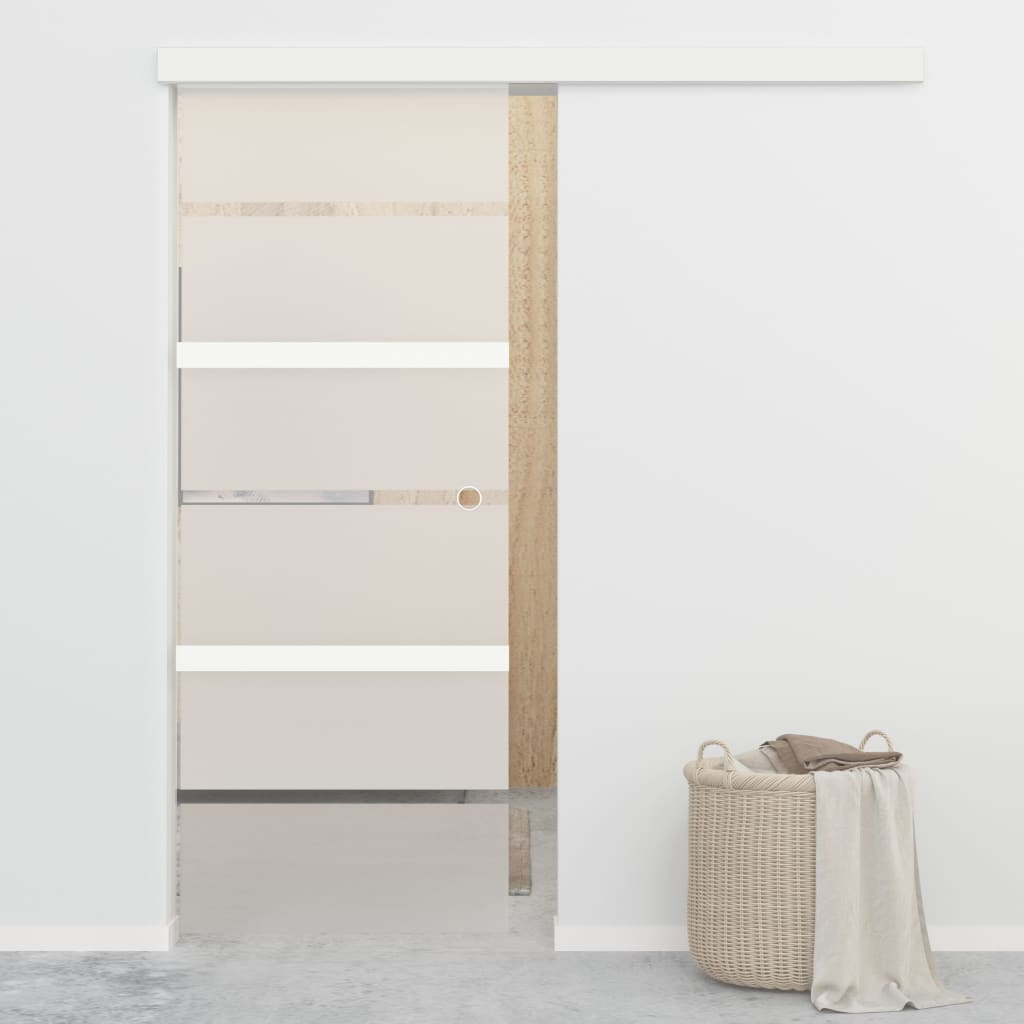 Skyvedør med myke dørstopper ESG-glass og aluminium 76x205 cm
