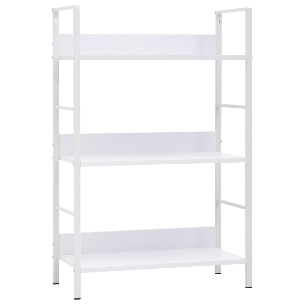 Bokhylle 3 lag hvit 60x27,6x90,5 cm konstruert tre
