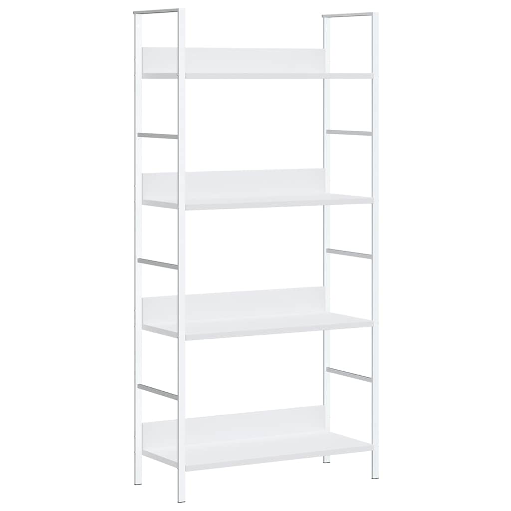 Bokhylle 4 lag hvit 60x27,6x124,5 cm konstruert tre
