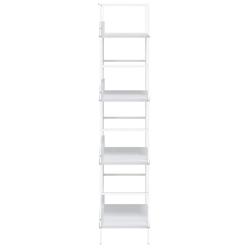 Bokhylle 4 lag hvit 60x27,6x124,5 cm konstruert tre