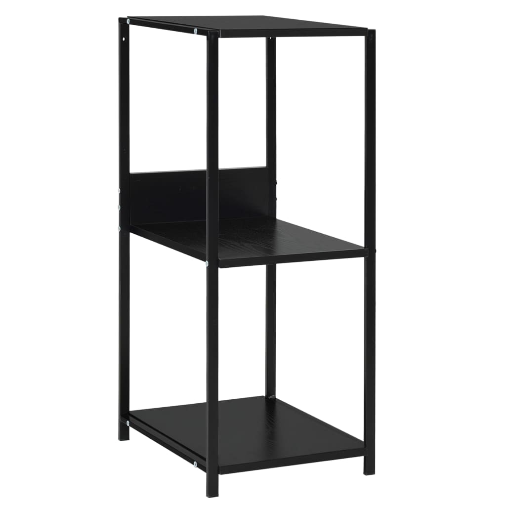 Liten rett bokhylle svart 33,5x39,6x79,7 cm konstruert tre