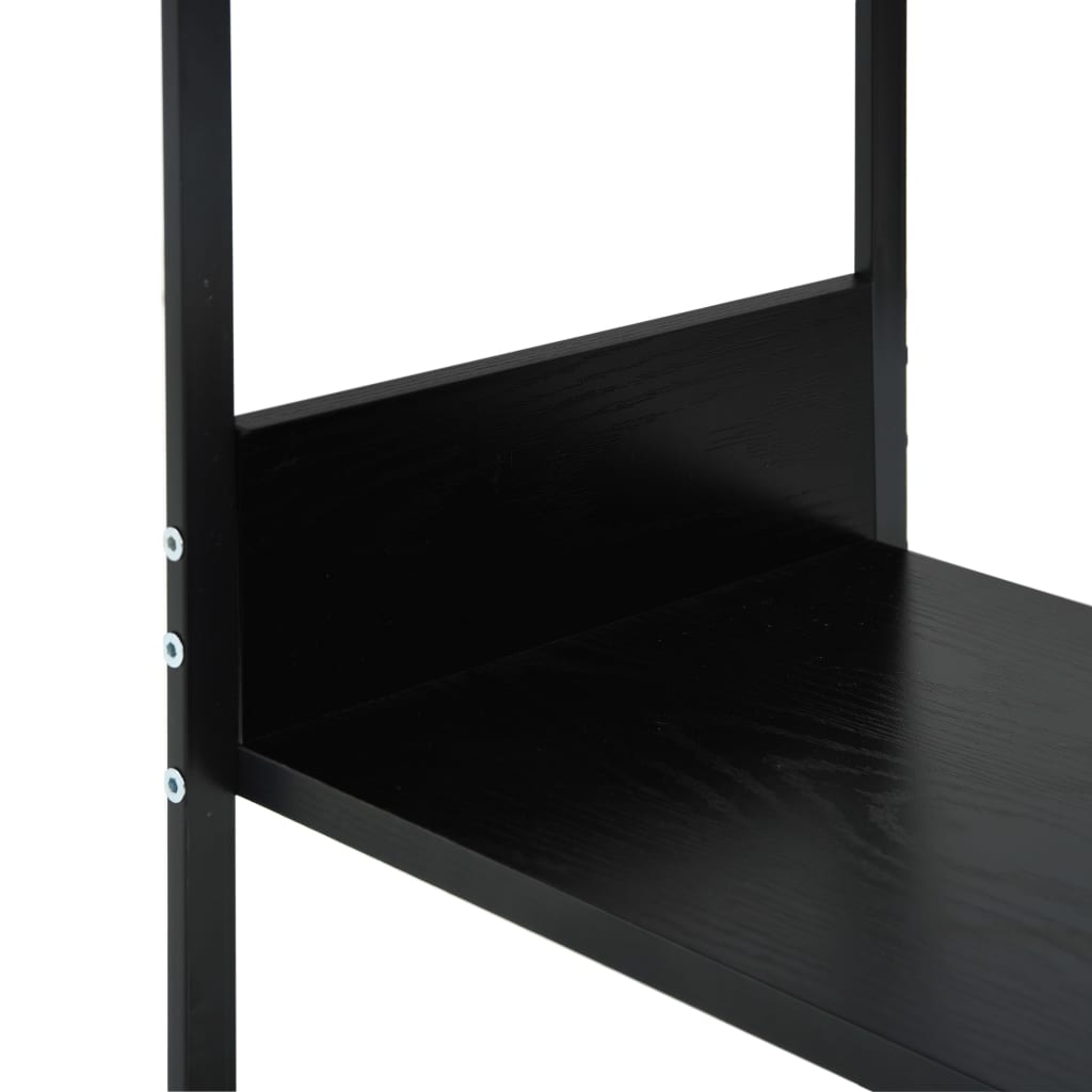 Liten rett bokhylle svart 33,5x39,6x79,7 cm konstruert tre