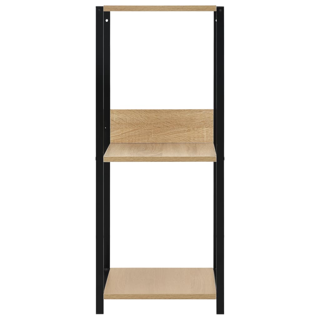 Liten rett bokhylle svart eik 33,5x39,6x79,7 cm konstruert tre