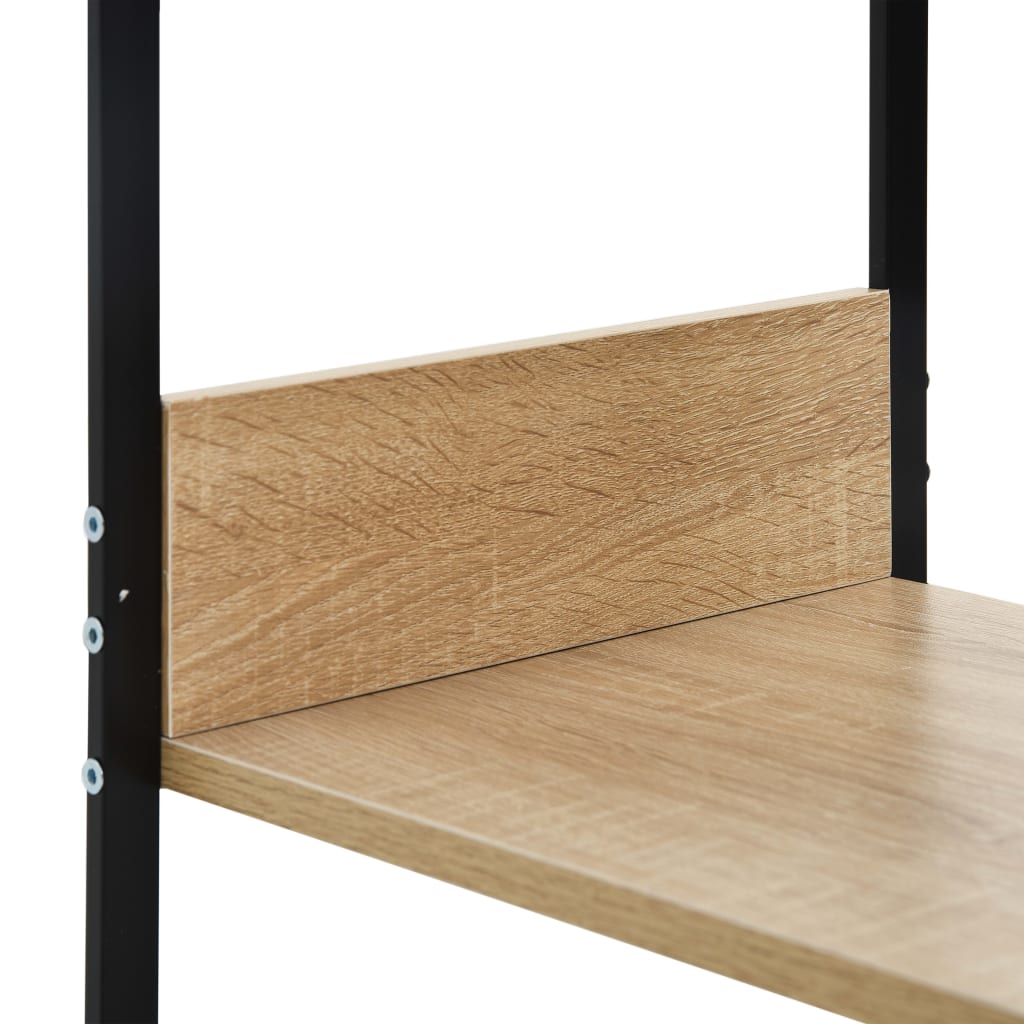 Liten rett bokhylle svart eik 33,5x39,6x79,7 cm konstruert tre