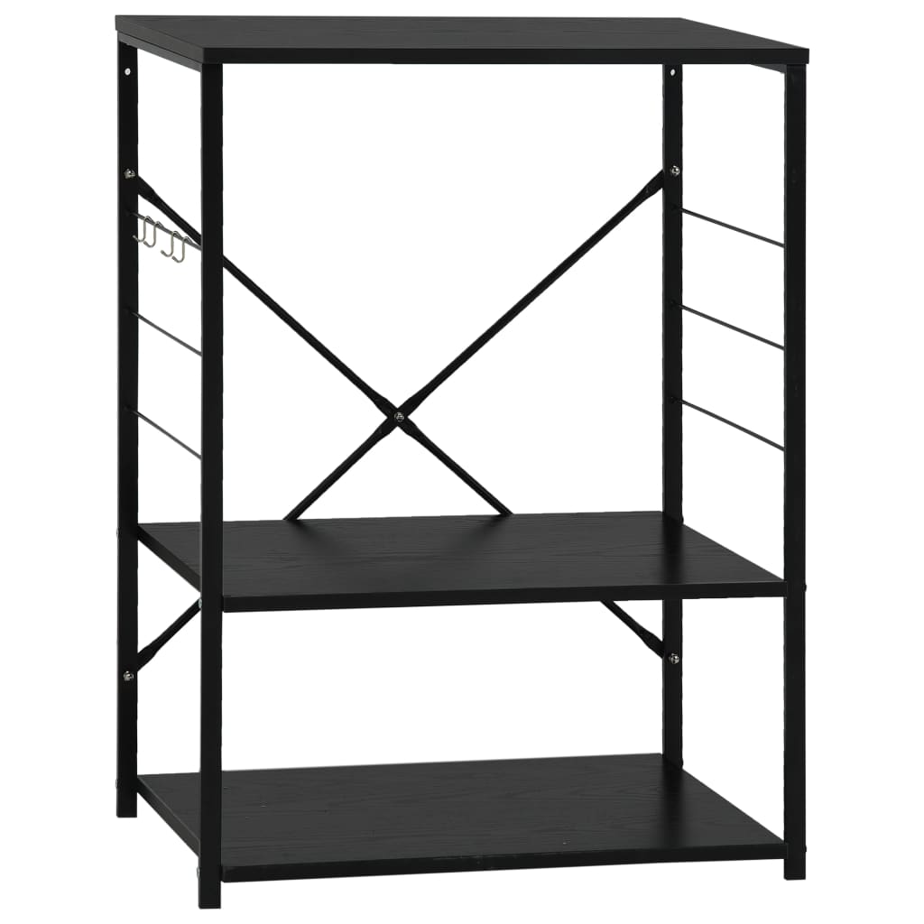 Hylle til mikrobølgeovn svart 60x39,6x79,5 cm konstruert tre