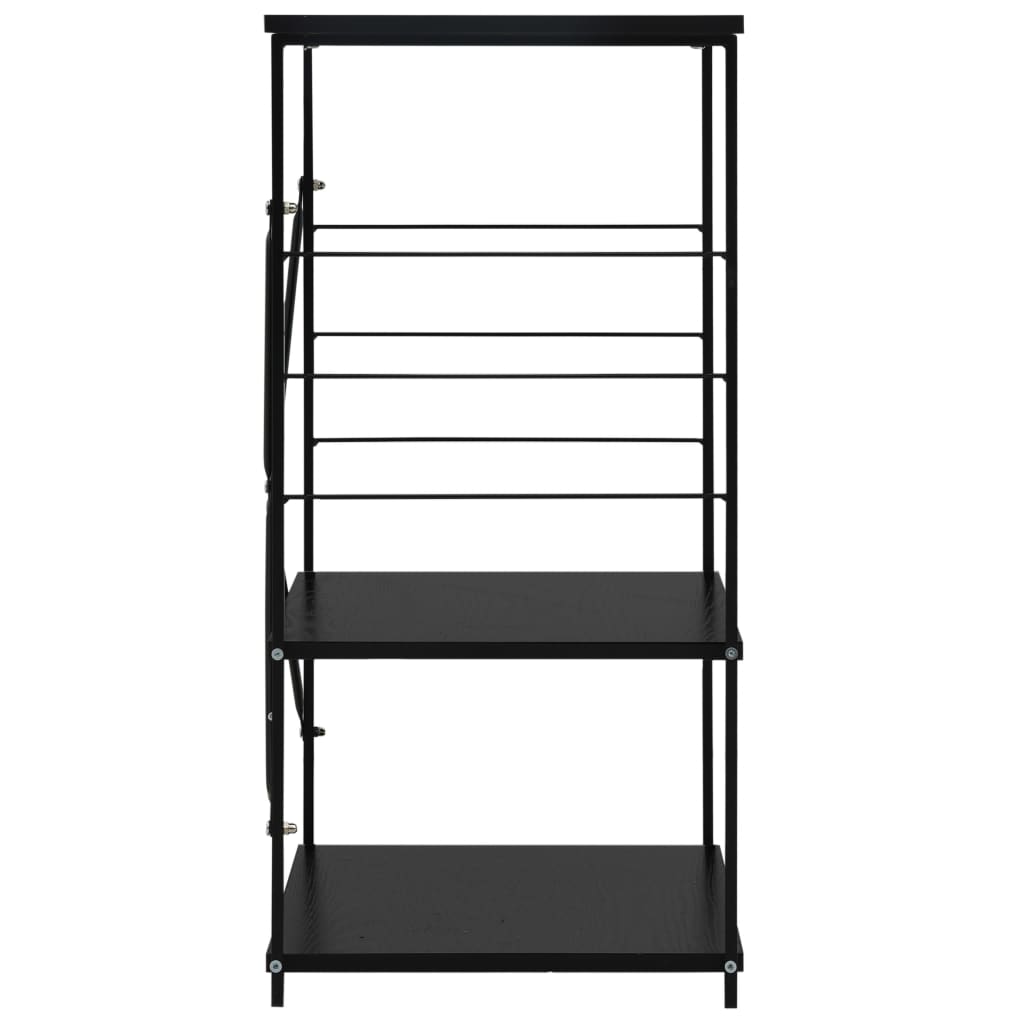 Hylle til mikrobølgeovn svart 60x39,6x79,5 cm konstruert tre