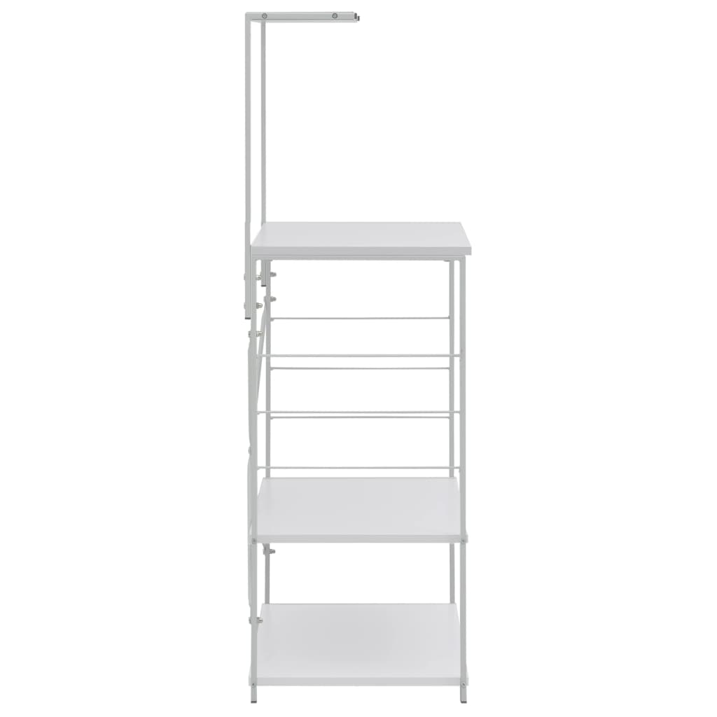 Hylle til mikrobølgeovn hvit 60x39,6x123 cm konstruert tre