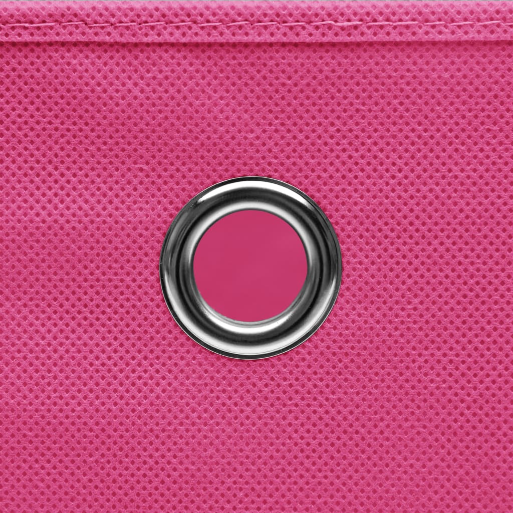Oppbevaringsbokser med lokk 4 stk rosa 32x32x32 cm stoff