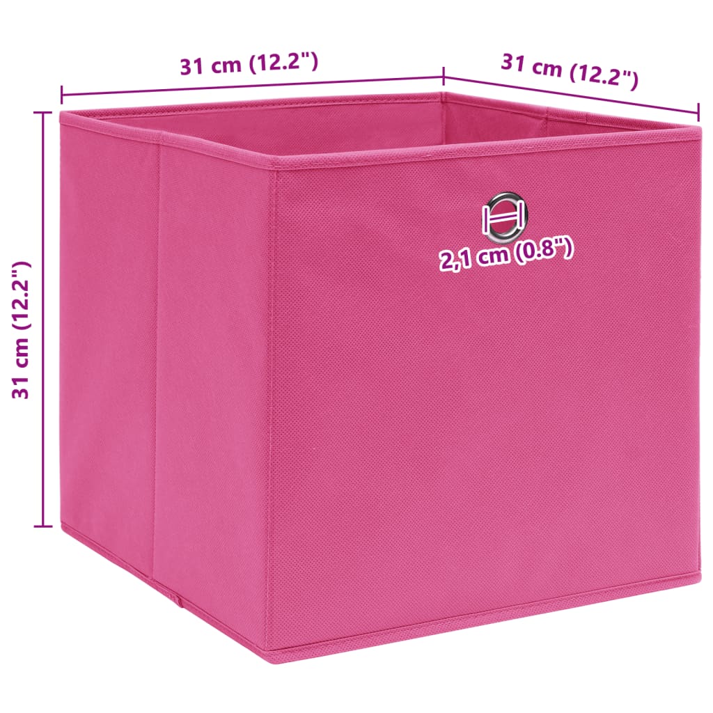 Oppbevaringsbokser 10 stk rosa 32x32x32 cm stoff