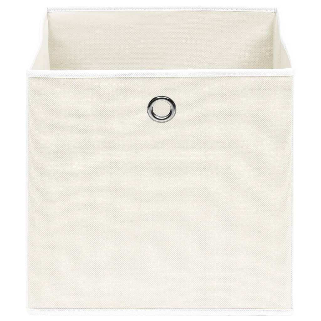 Oppbevaringsbokser 4 stk hvit 32x32x32 cm stoff
