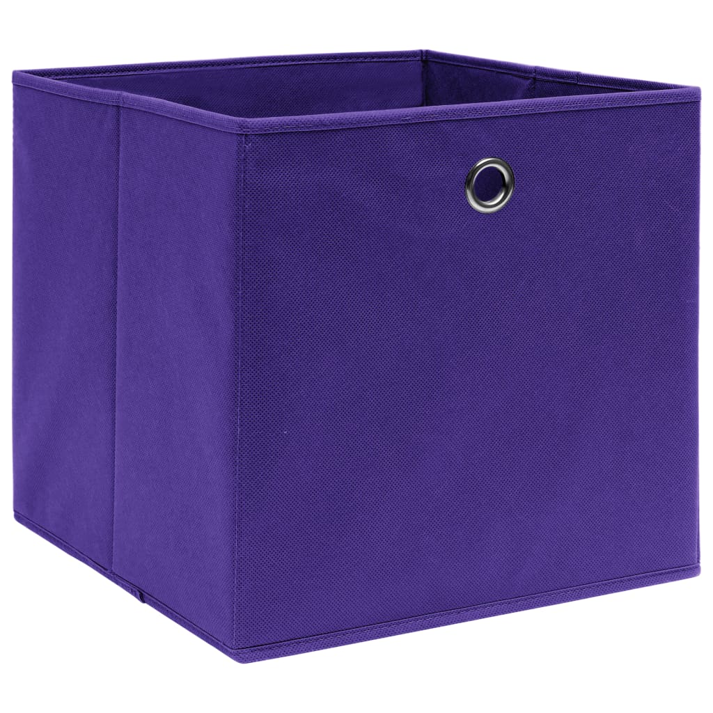 Oppbevaringsbokser 4 stk lilla 32x32x32 cm stoff