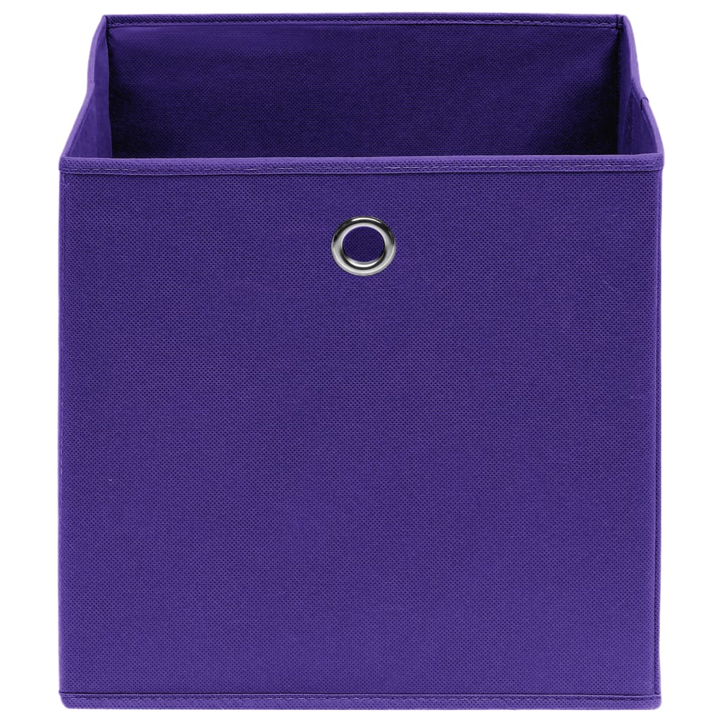 Oppbevaringsbokser 4 stk lilla 32x32x32 cm stoff