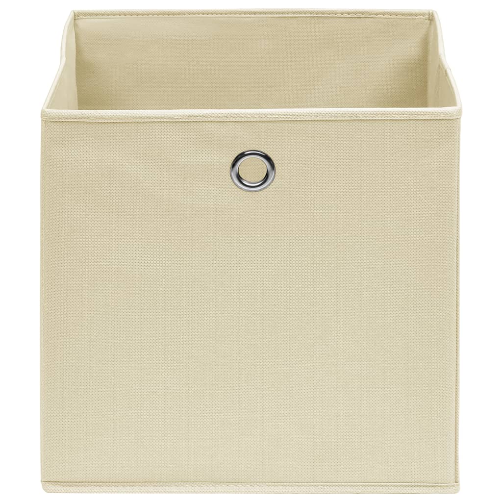 Oppbevaringsbokser 4 stk kremhvit 32x32x32 cm stoff