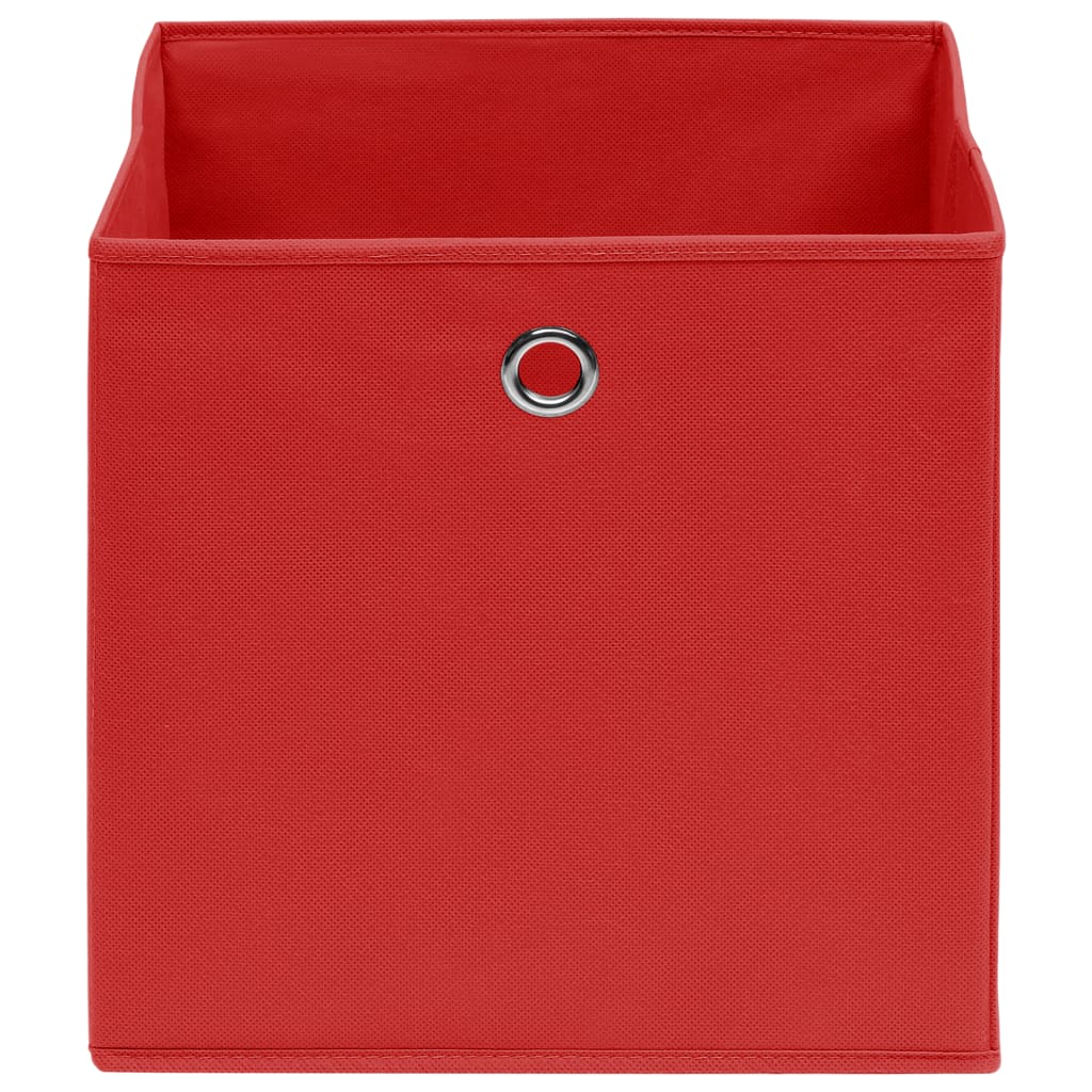 Oppbevaringsbokser 10 stk rød 32x32x32 cm stoff