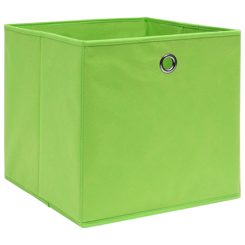 Oppbevaringsbokser 10 stk grønn 32x32x32 cm stoff