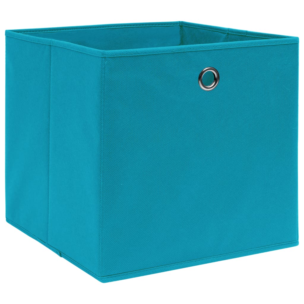 Oppbevaringsbokser 4 stk babyblå 32x32x32 cm stoff