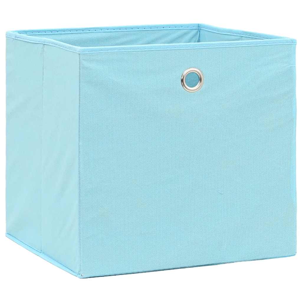 Oppbevaringsbokser 10 stk babyblå 32x32x32 cm stoff
