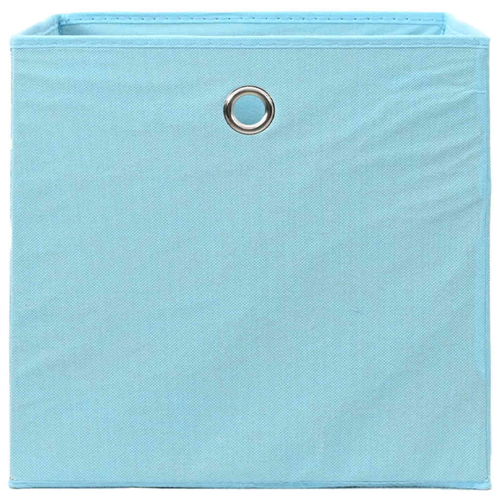 Oppbevaringsbokser 10 stk babyblå 32x32x32 cm stoff