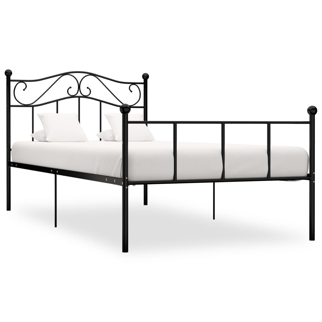 Sengeramme svart metall 100x200 cm